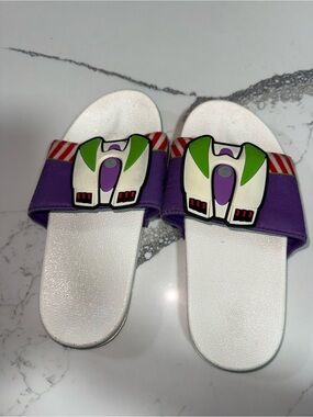 Disney Purple and White Buzz Lightyear Kids Slide Sandals